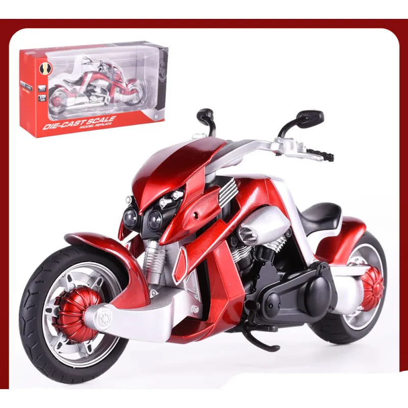Alloy Die‑Cast Motorcycle Toy — Realistic Model