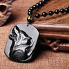 Obsidian Wolf Pendant