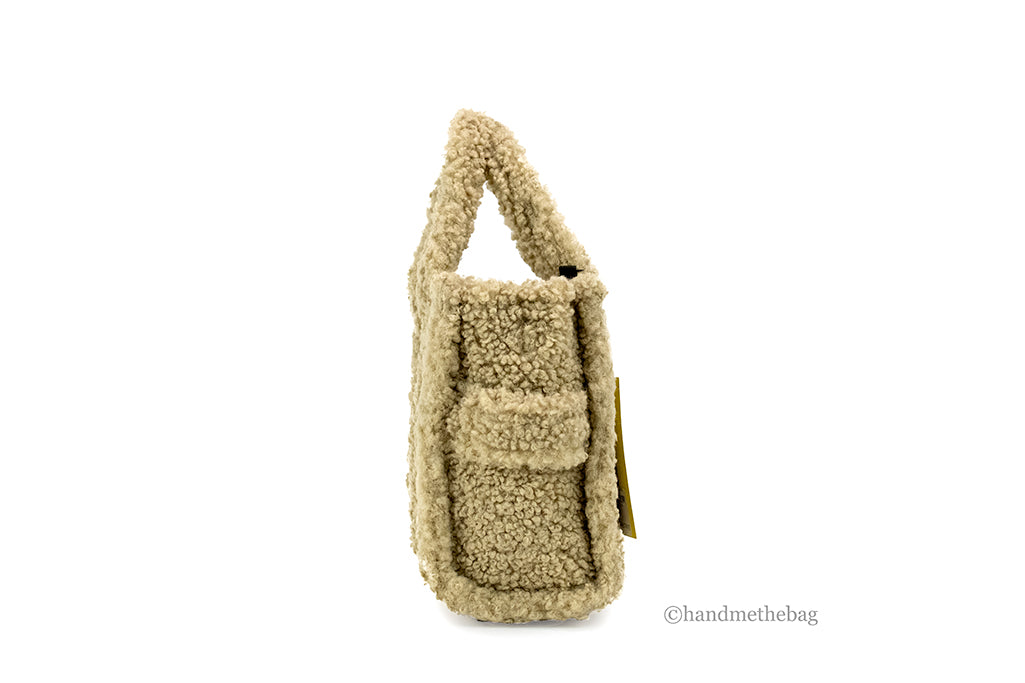 Marc Jacobs The Teddy Mini Sherpa Tote — Beige