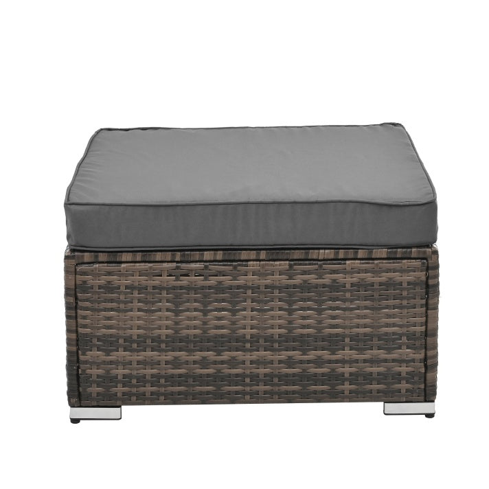 4‑Piece PE Wicker Patio Set with Tempered Glass Table