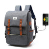 Vintage Canvas USB Backpack