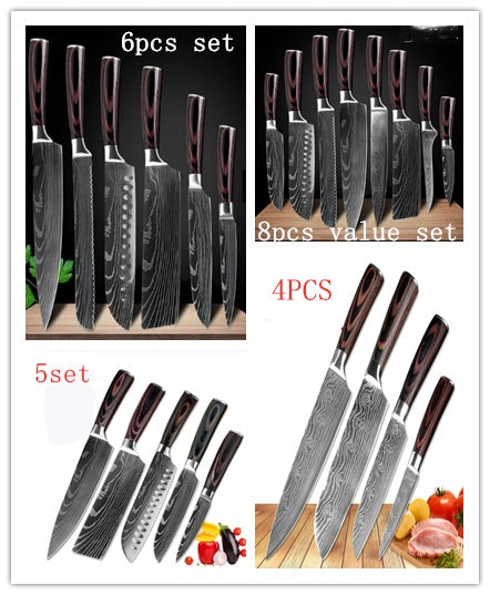 Carpenter's Chef Knife Set — 6‑ or 8‑Piece