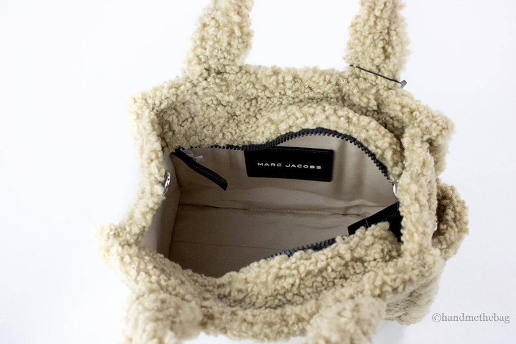 Marc Jacobs The Teddy Mini Sherpa Tote — Beige
