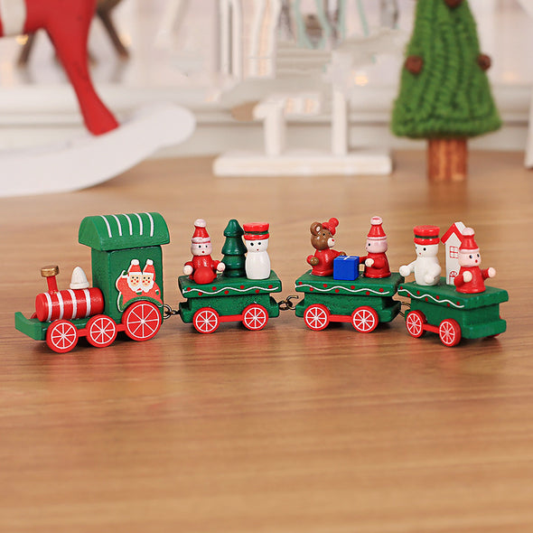 Wooden Christmas Train Toy for Kids