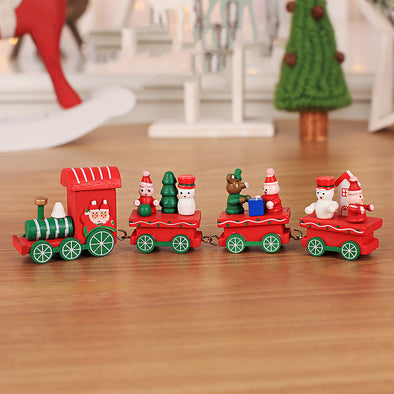 Wooden Christmas Train Toy for Kids
