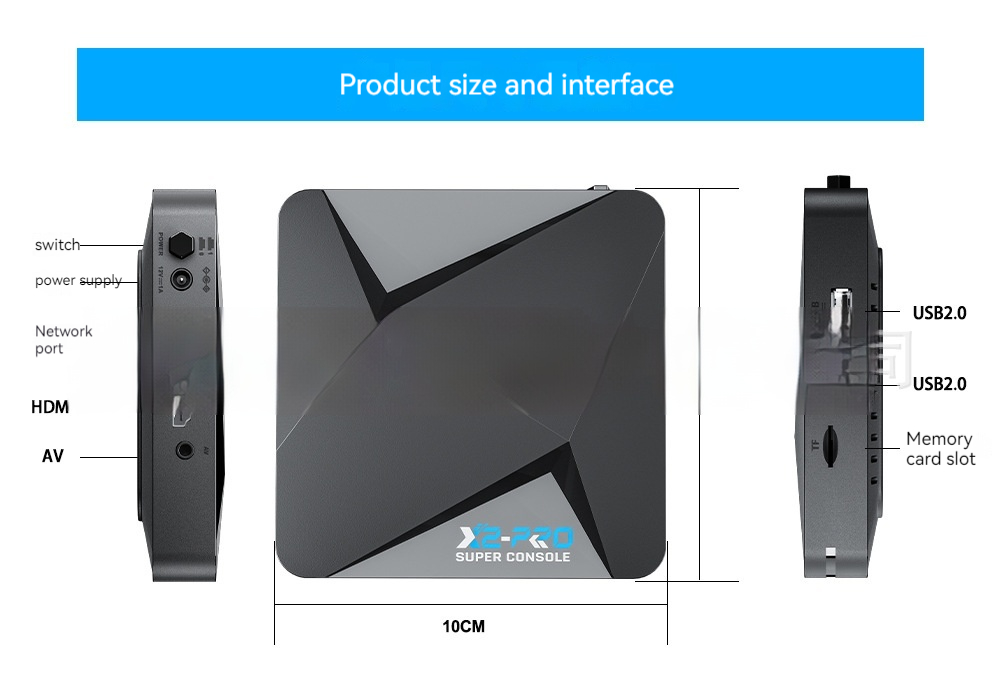 Home Entertainment Hub X-2 device with cables on a tabletop