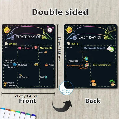 Double-Sided First & Last Day School Blackboard Sign