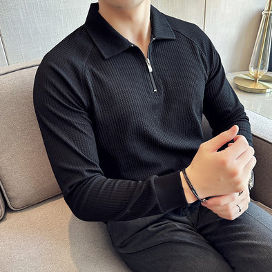 FlexTextured Half-Zip Seersucker Polo