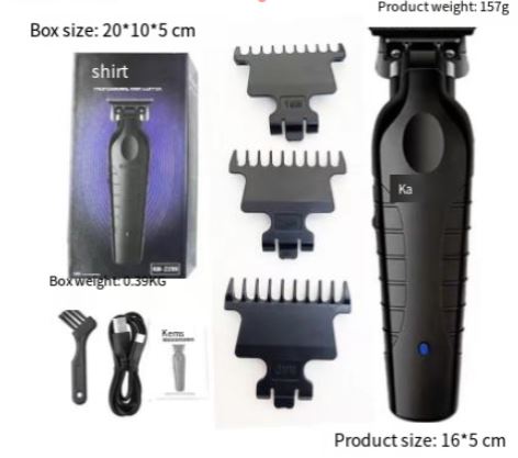 Kemei professional hair clipper set with attachments arranged on a towel