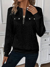 Cropped Zip-Up Sweater