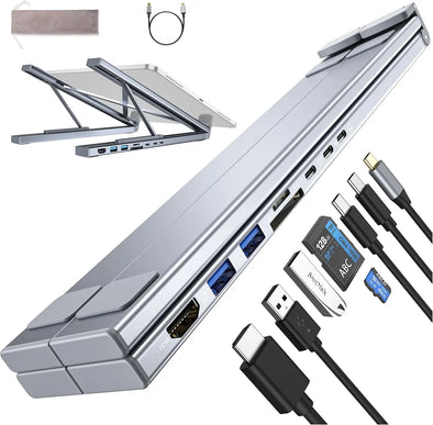 8-in-1 USB-C Docking Station & Laptop Stand