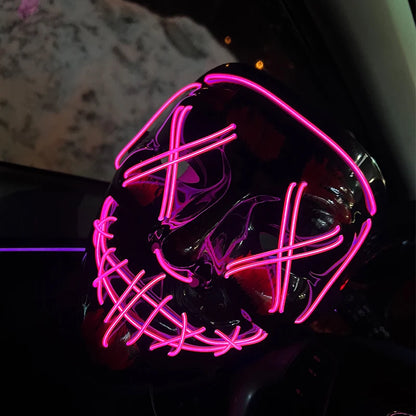 Wireless Neon LED Halloween Mask with 10 Light Colors