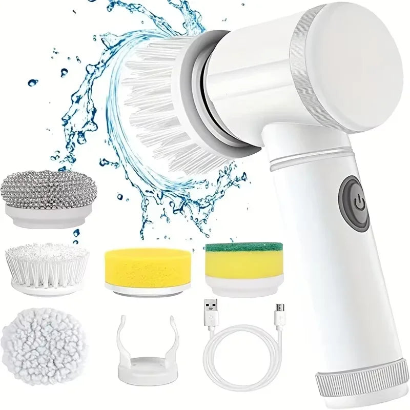 Cordless Electric Spin Scrubber – 5 Brush Heads