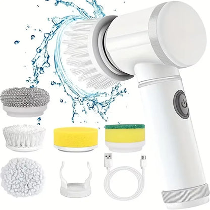 Cordless Electric Spin Scrubber – 5 Brush Heads