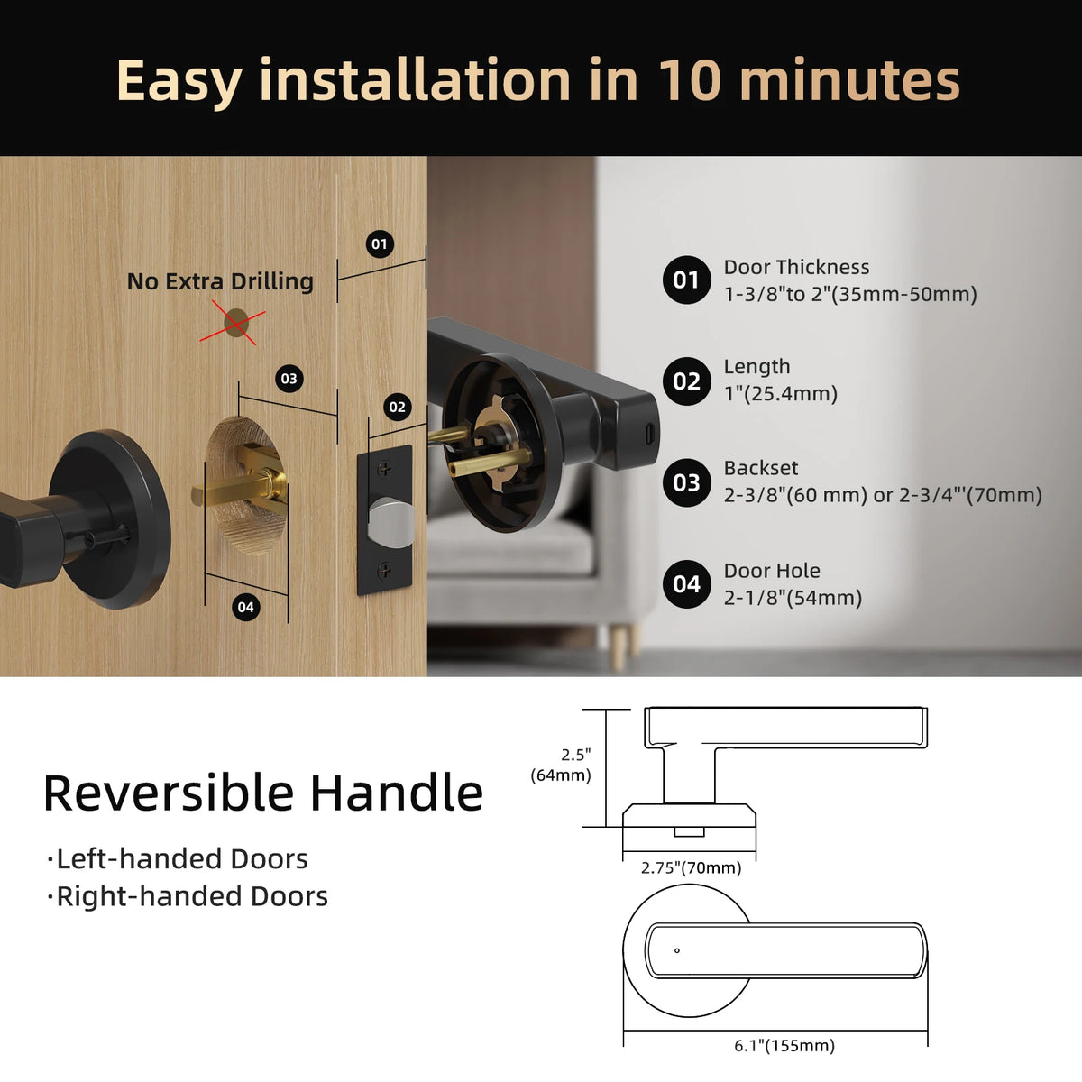 Viladepot Touchscreen Smart Lock — Fingerprint & App Control