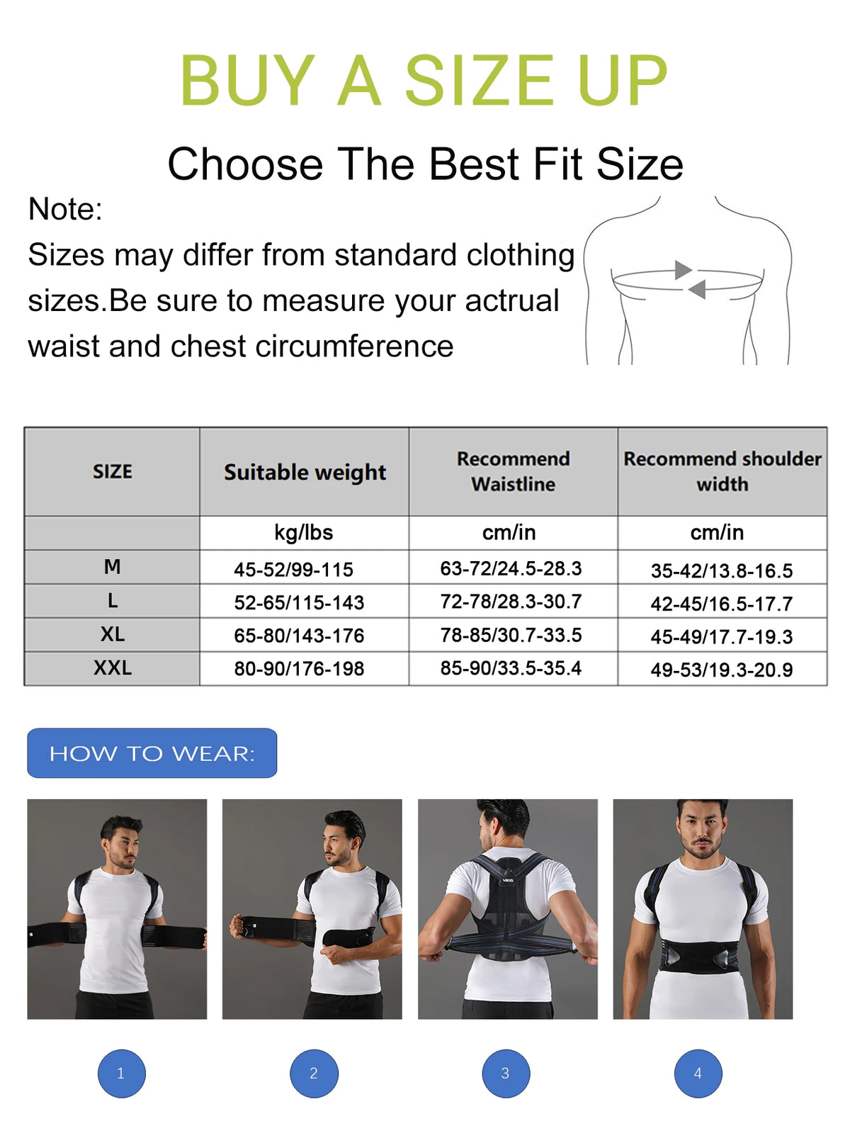 Adjustable Posture Support Brace for Men & Women