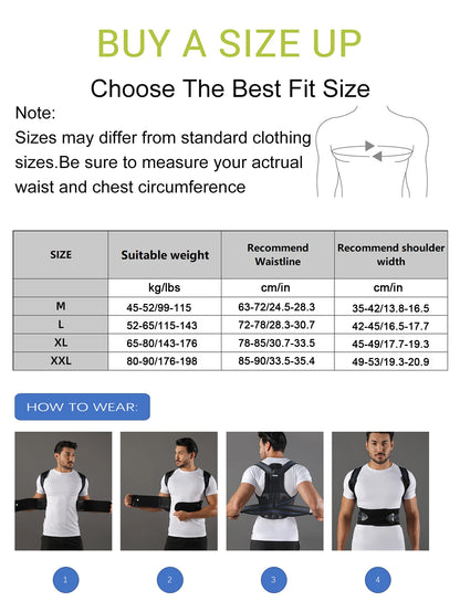 Adjustable Posture Support Brace for Men & Women