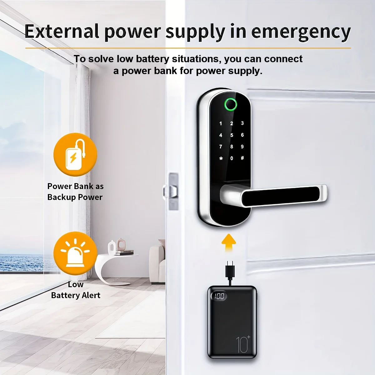 Smart Fingerprint Door Lock App Remote Control Keyless WIFI Digital Touchscreen Lock