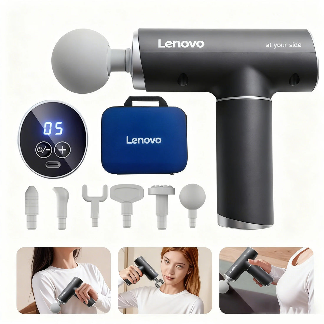 Lenovo Fascia Gun N2 – Deep Tissue Massage Gun for Muscle Recovery