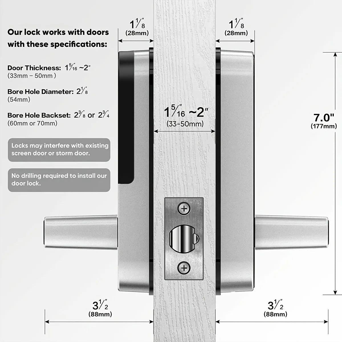 Smart Fingerprint Door Lock App Remote Control Keyless WIFI Digital Touchscreen Lock