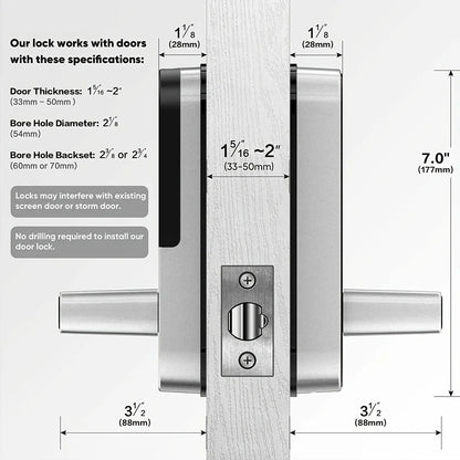 Smart Fingerprint Door Lock App Remote Control Keyless WIFI Digital Touchscreen Lock