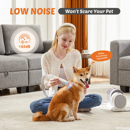2.5L Pet Grooming Vacuum Kit with 5 Tools & Clippers