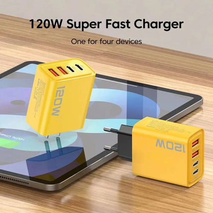4-Port USB-C + USB Fast Charging Wall Adapter