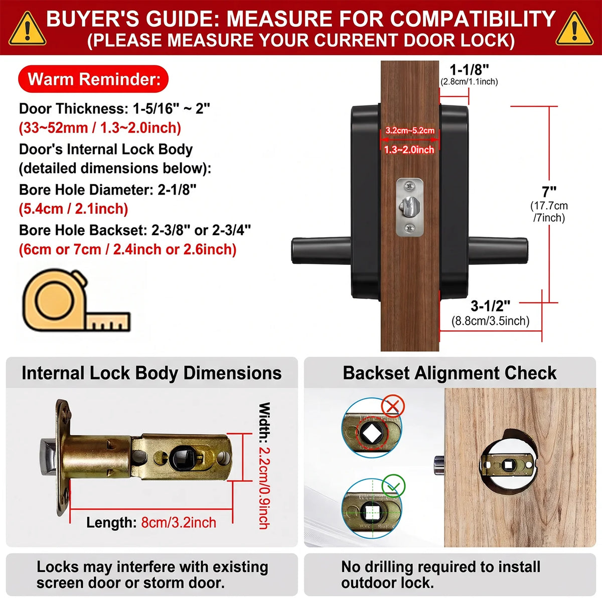 Smart Fingerprint Door Lock App Remote Control Keyless WIFI Digital Touchscreen Lock