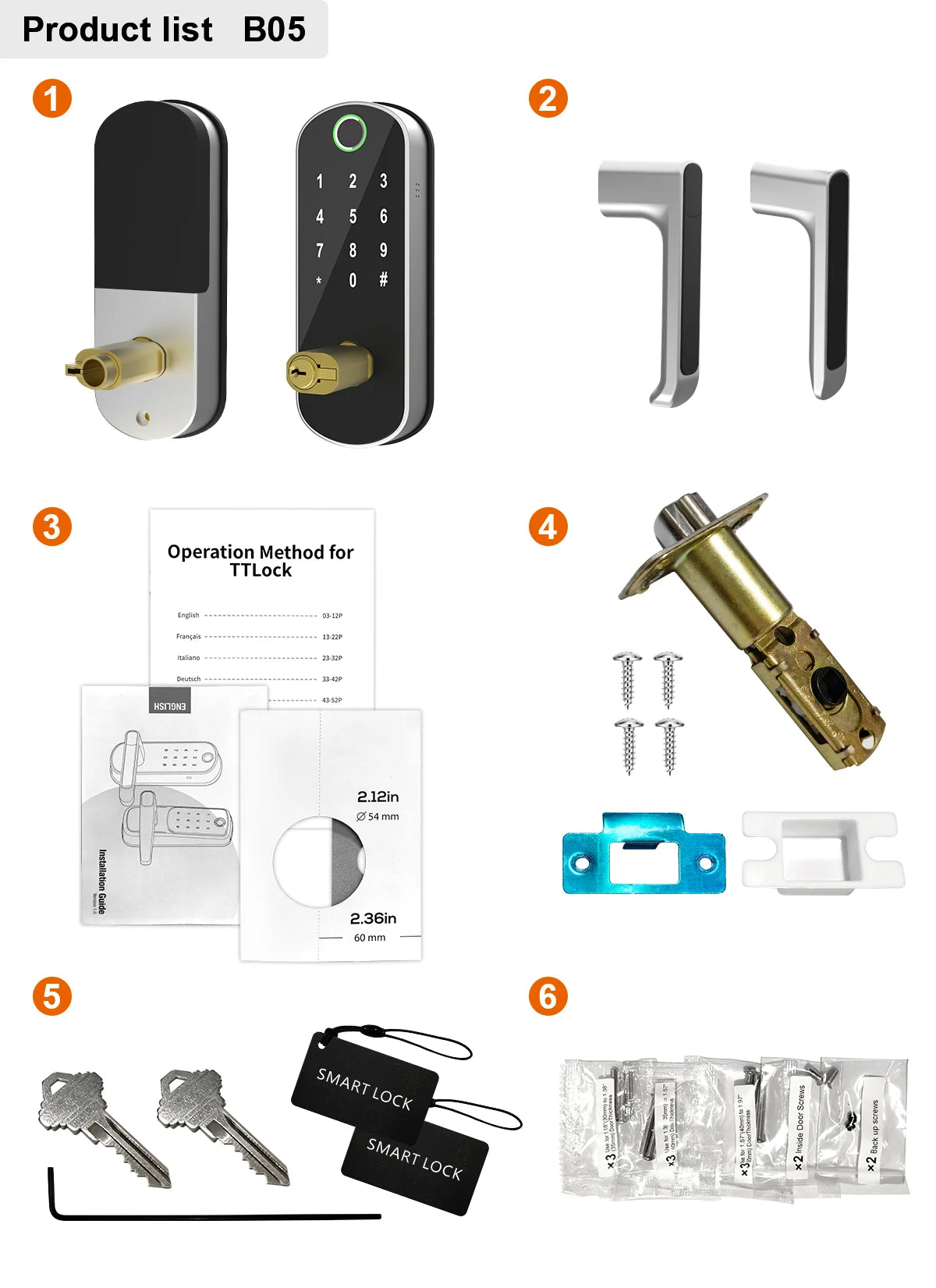 Smart Fingerprint Door Lock App Remote Control Keyless WIFI Digital Touchscreen Lock