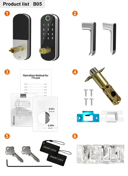 Smart Fingerprint Door Lock App Remote Control Keyless WIFI Digital Touchscreen Lock