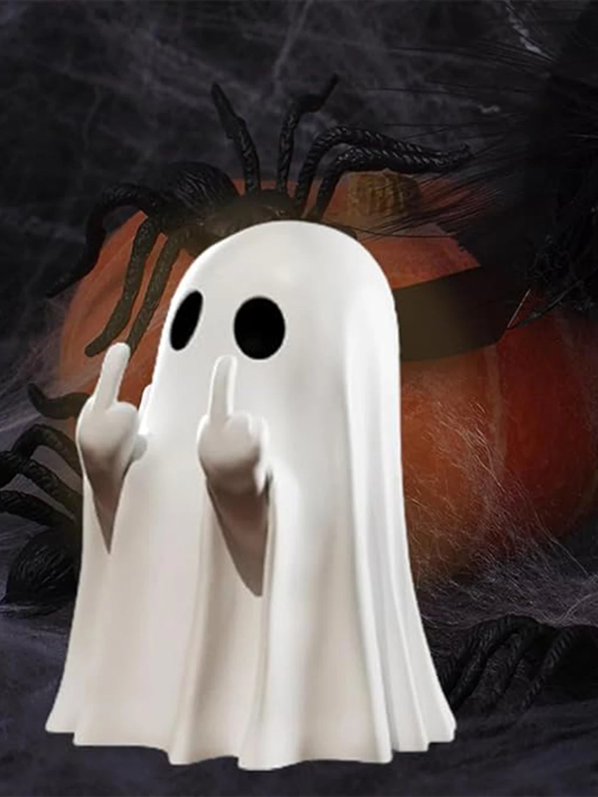 7.5cm Middle-Finger Ghost Figurine – Halloween Decor