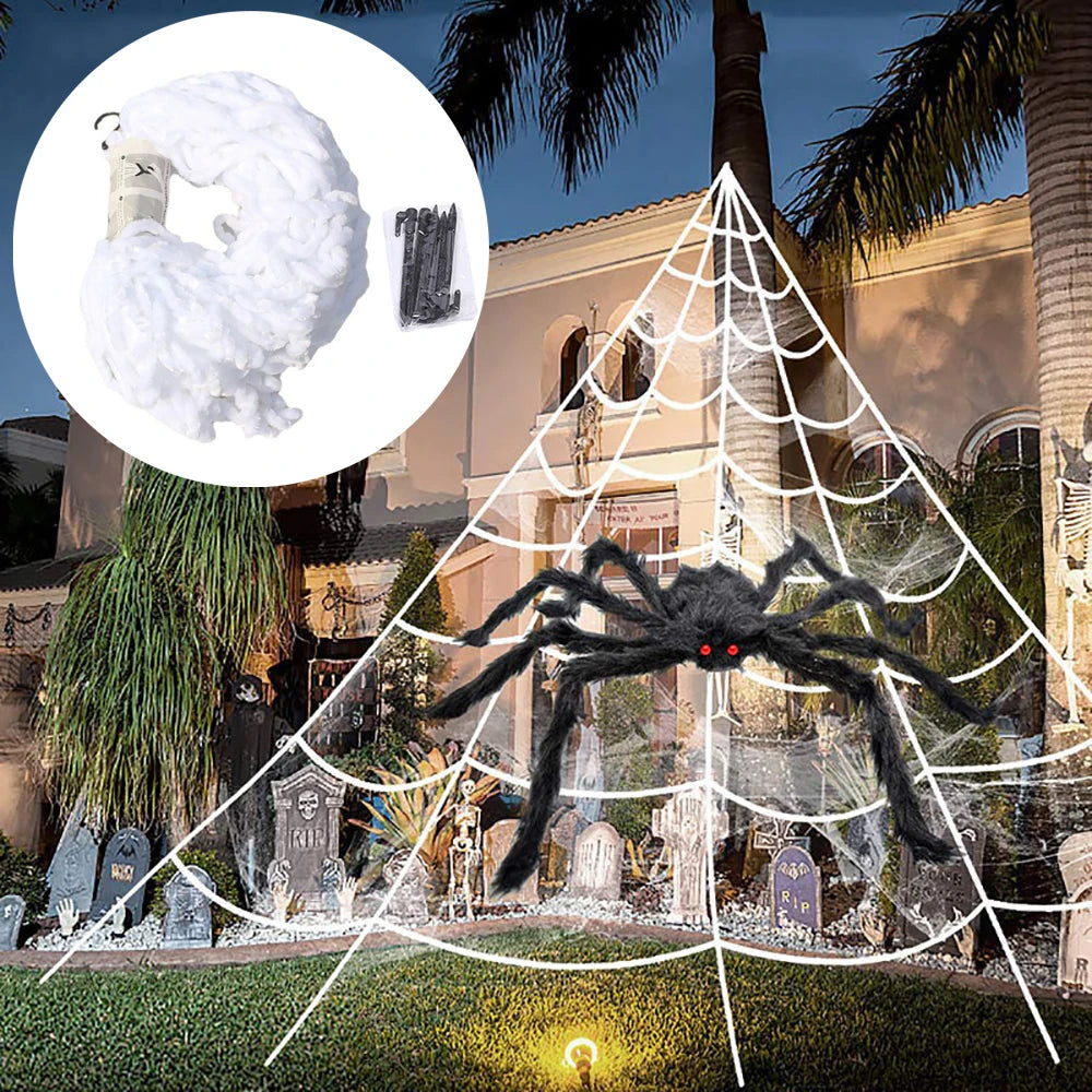 Installation example of the spider web on a porch