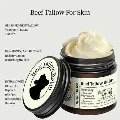 Skin Care Natural Organic Beef Tallow Balm Whole Body Care Hydrating Face Cream Deep Nourishment Mild Tallow Moisturizing Cream