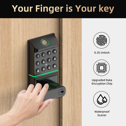 Viladepot Smart Lock Keyless Entry Door Lock Fingerprint Passcode APP Control Card Electronic Keypad Deadbolt Lock