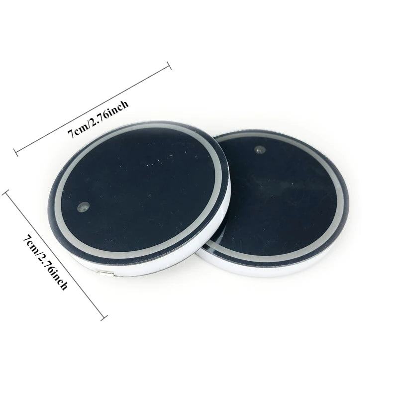 7‑Color LED Cup Holder Lights & Coaster Pads — Ambient Car Lighting