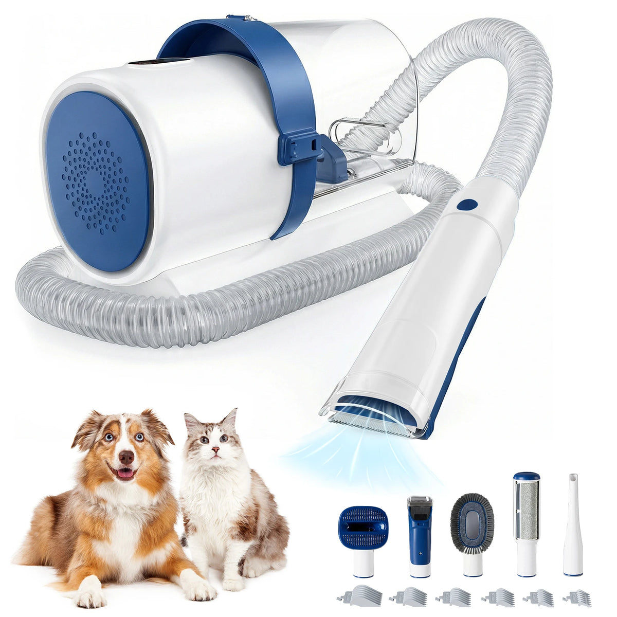 2.5L Pet Grooming Vacuum Kit with 5 Tools & Clippers