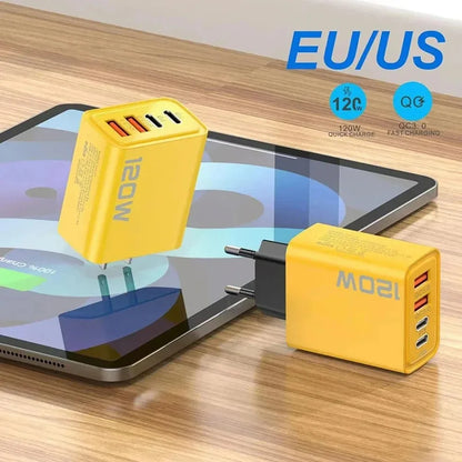 4-Port USB-C + USB Fast Charging Wall Adapter