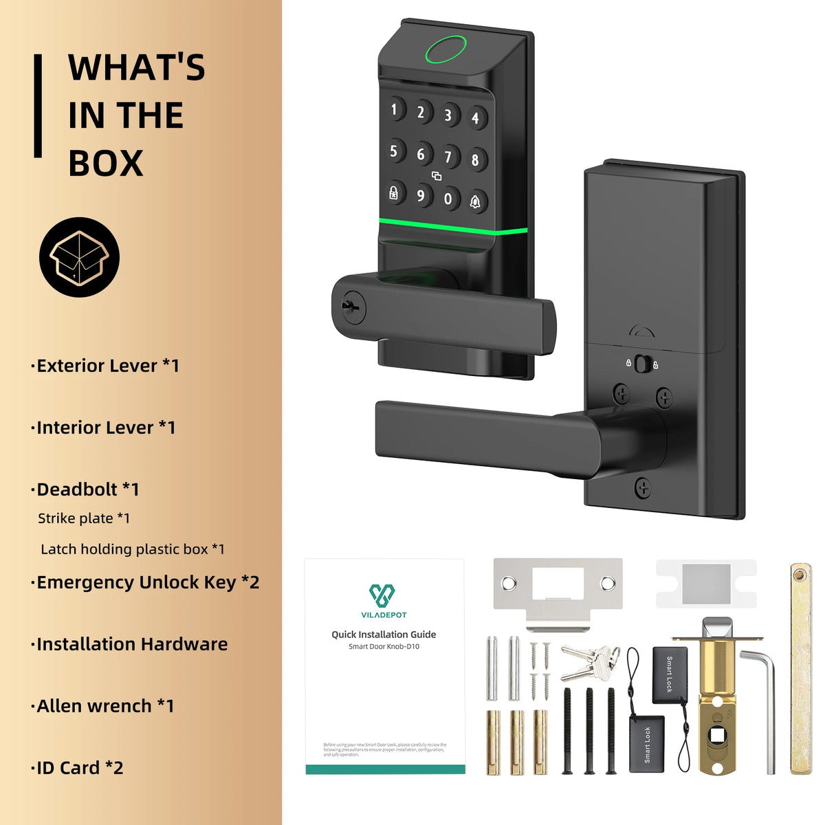 Viladepot Keyless Deadbolt — Fingerprint & App Control