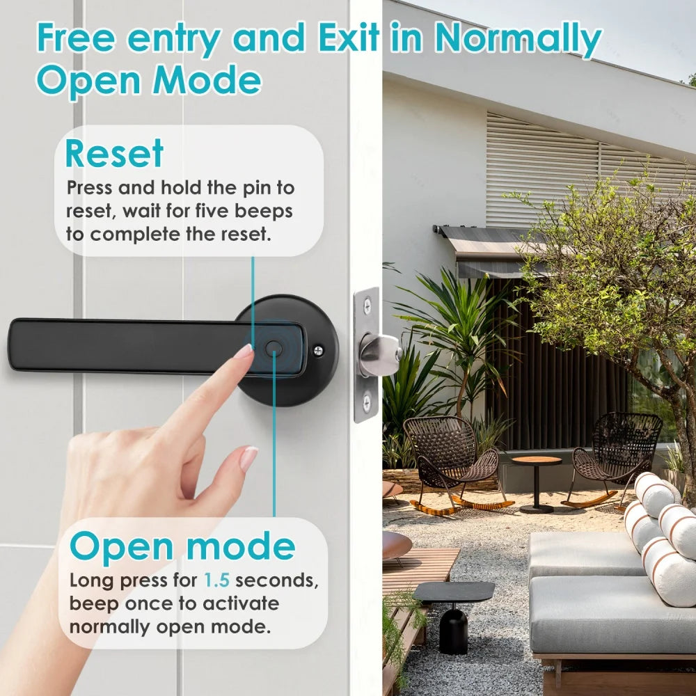 YFK Tuya 5‑in‑1 Smart Door Handle Lock — Bluetooth & Fingerprint