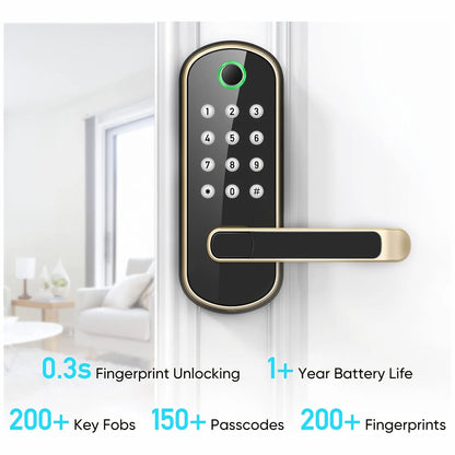 Smart Fingerprint Door Lock App Remote Control Keyless WIFI Digital Touchscreen Lock