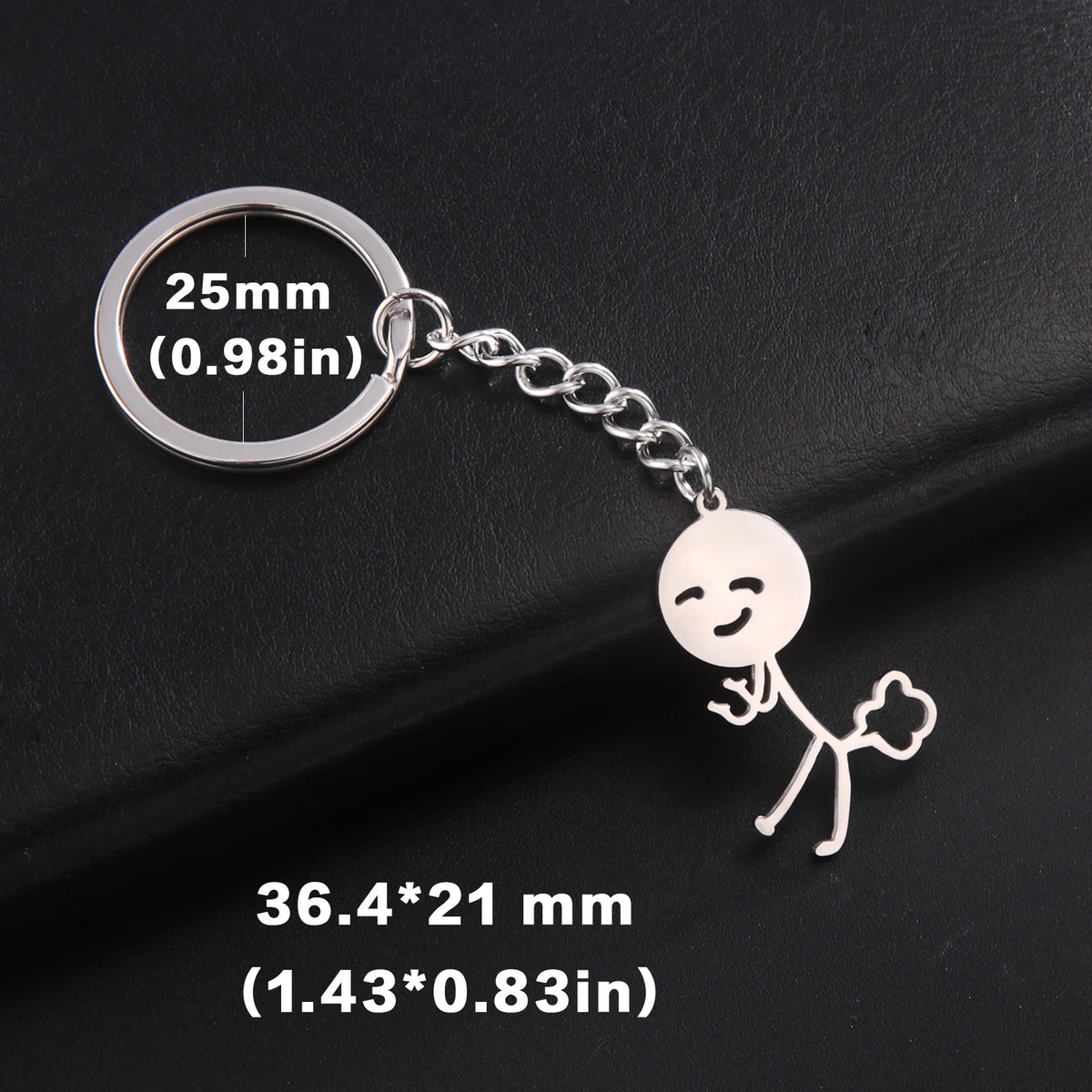 Teamer Funny Middle Finger Stickman Keychain 2026 Cute Trend School Bag Car Key Pendant Couple New Trinket Gift Keyring