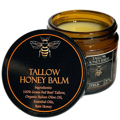 Grass-Fed Beef Tallow & Raw Honey Moisturizing Balm – 57g
