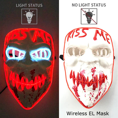 Wireless Neon LED Halloween Mask with 10 Light Colors