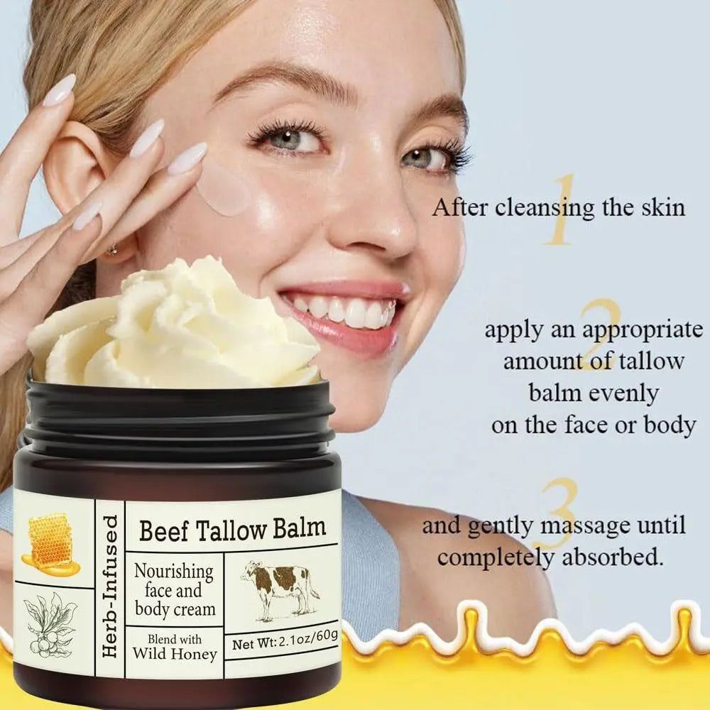 Skin Care Natural Organic Beef Tallow Balm Whole Body Care Hydrating Face Cream Deep Nourishment Mild Tallow Moisturizing Cream