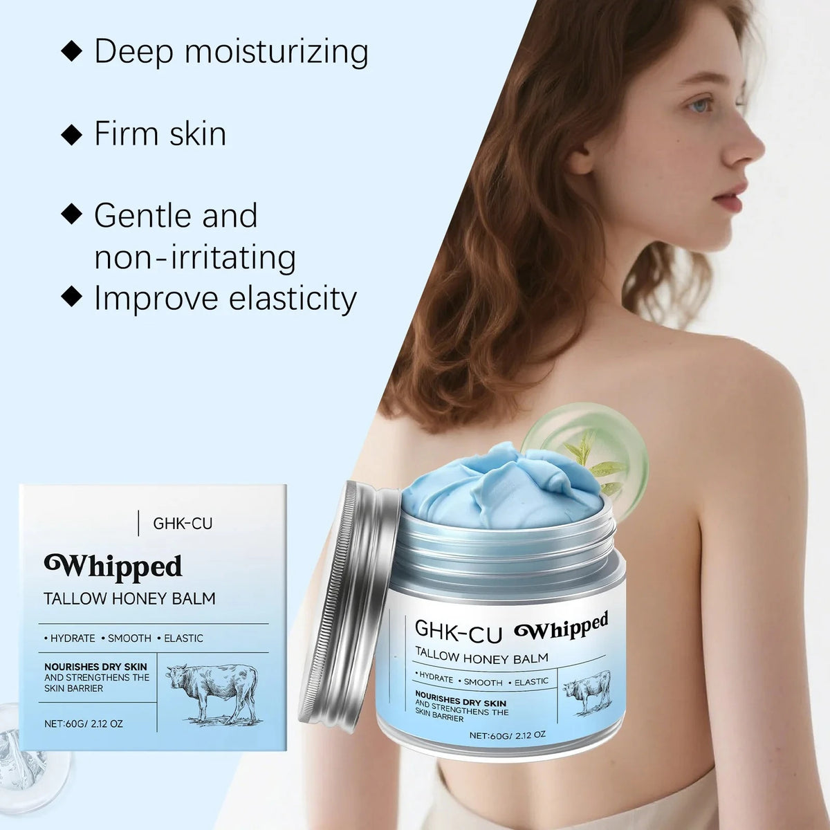 GHK-Cu Whipped Tallow & Manuka Honey Moisturizing Balm