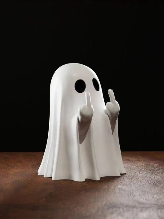 7.5cm Middle-Finger Ghost Figurine – Halloween Decor