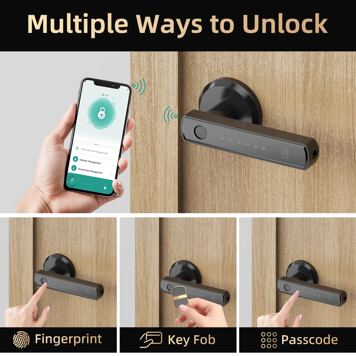 Viladepot Touchscreen Smart Lock — Fingerprint & App Control