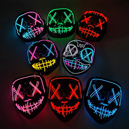 Wireless Neon LED Halloween Mask with 10 Light Colors