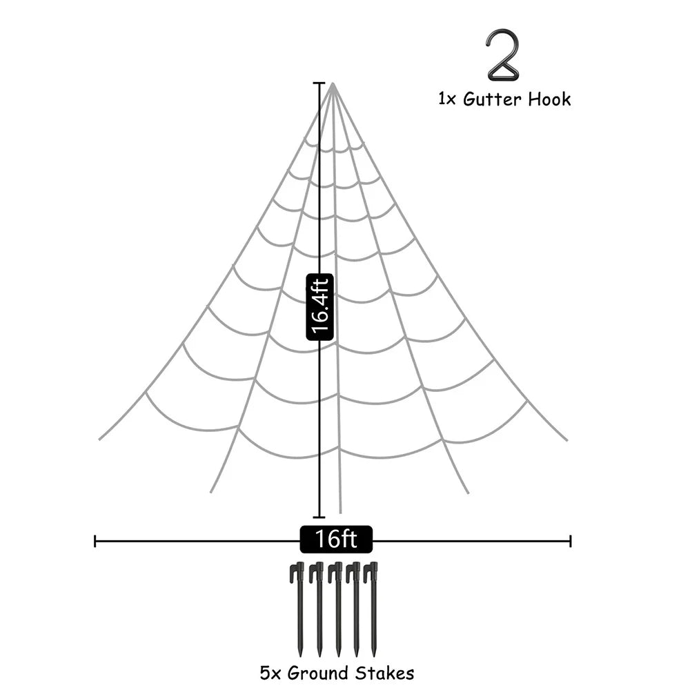 Packaging and folded triangular spider web product