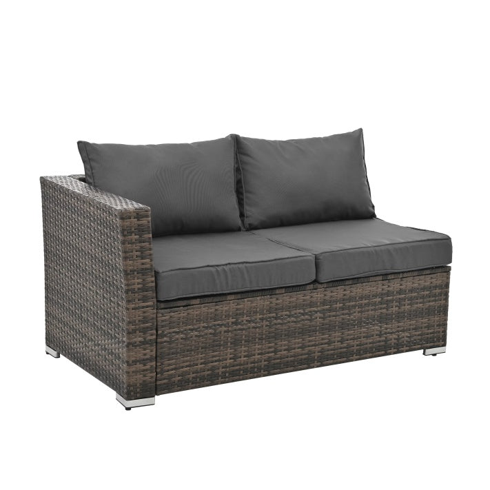 4‑Piece PE Wicker Patio Set with Tempered Glass Table